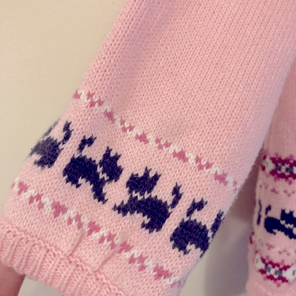 Savannah Pink Knit Fair Isle Dog Pattern Sweater - Picture 6 of 6